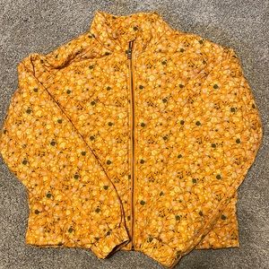 Quilted Flowered mustard, yellow jacket